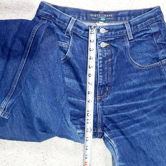 Guess Pascal 075 Jean Men 32x30 Blue Double Button Loose Tapered Vtg Made in USA - Picture 9 of 12